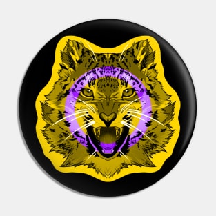 illustrated SNOW LEOPARD PRIDE series (intersex pride flag) Pin