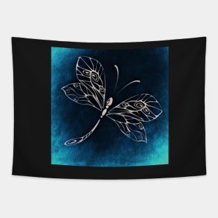 Dragonfly Design Blue, Black & White Inspirational Gifts Graphic Blue Dragonflies Tapestry