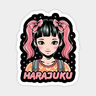 Pink Haired Harajuku Anime Girl Magnet