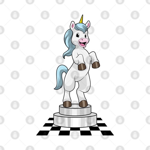 Unicorn at Chess as Chess piece Knight by Markus Schnabel