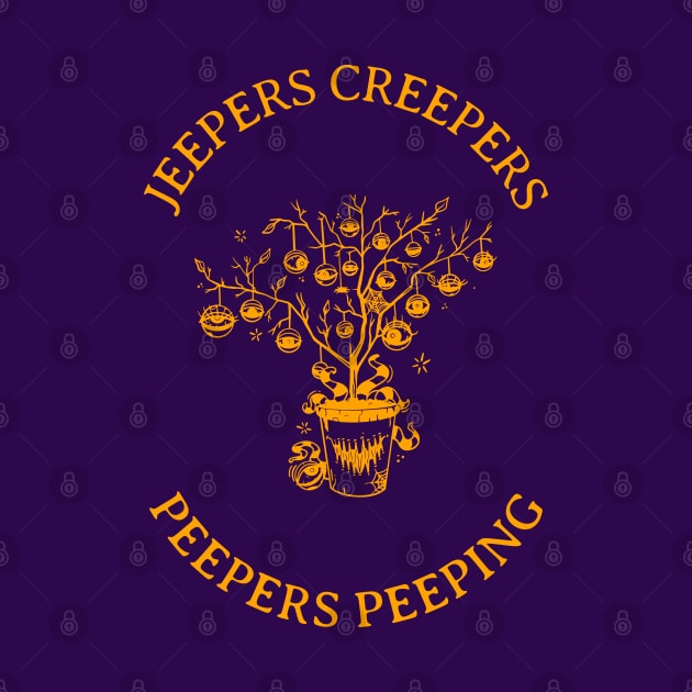 “Jeepers Creepers Peepers Peeping” Tree of Eyes by Tickle Shark Designs