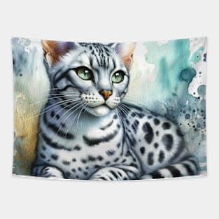 Egyptian mau - Watercolor Cat Tapestry