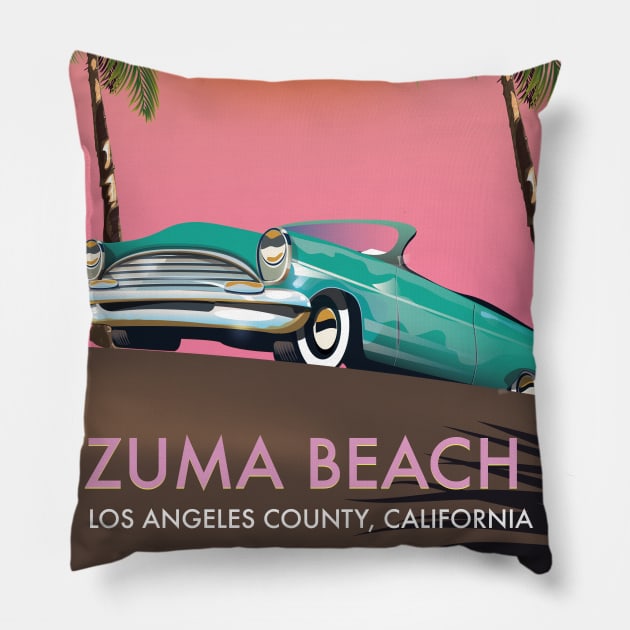 Zuma Beach Los Angeles County California Pillow by nickemporium1