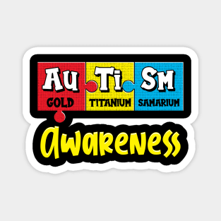 Autism Awareness Puzzle Chemical Periodic Table Magnet