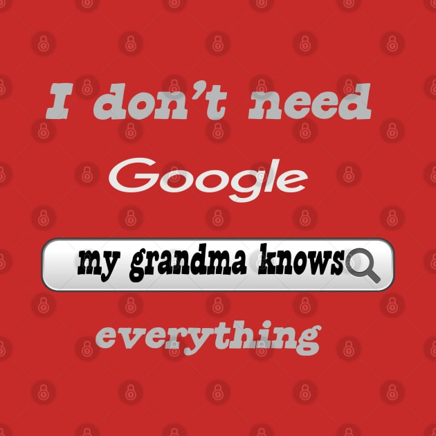 I Don't Need Google My Grandma Knows Everything by Delicious Design