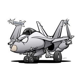 F/A-18 Hornet Fighter Jet Airplane Cartoon T-Shirt