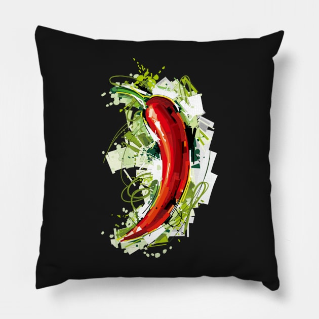 Spicy Red Hot Chili Pepper Pillow by yassinebd