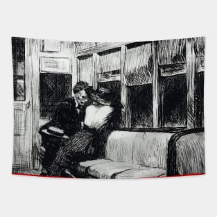 High Resolution Edward Hopper Night On The El Train 1918 Tapestry