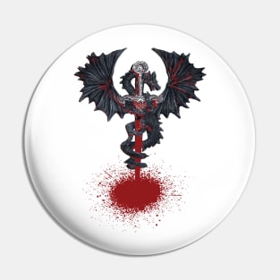 Dragon with blood T-shirt Pin