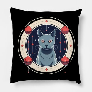 Russian Blue Cat Xmas Ornament, Love Cats Pillow