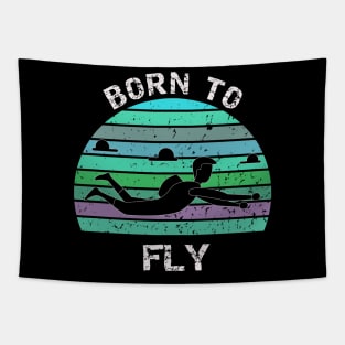 Born To Fly - Base jump retro design Tapestry