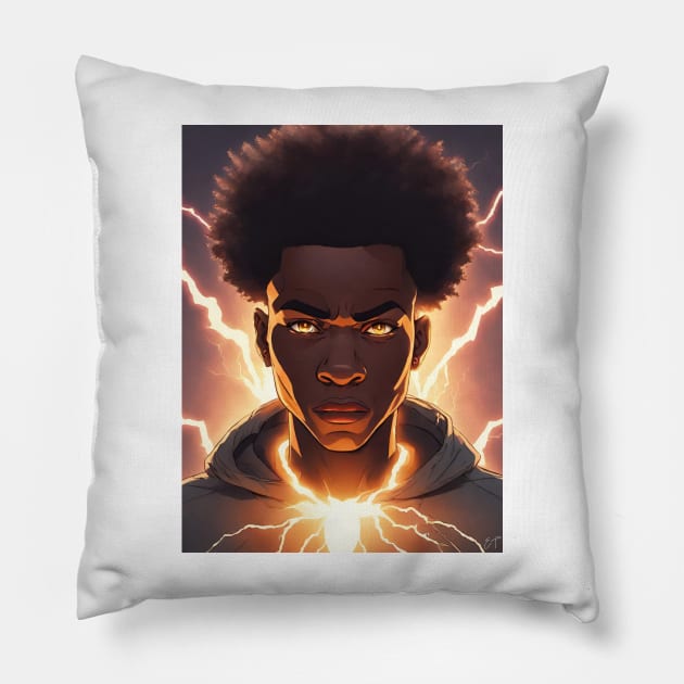 Afro Spark Pillow by CustomsbyE