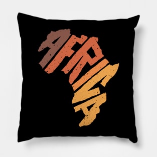 Africa Continent Letter Safari Sunset T-Shirt | African Culture Pride | Embrace your Spirit of Adventure | Your Next Outdoor Expedition Pillow