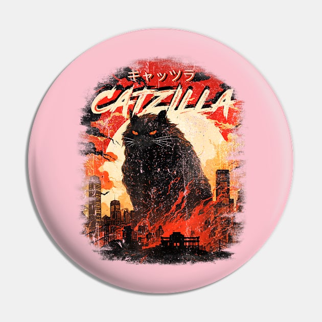 Vintage Catzilla Pin by EliDidias