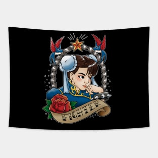 Fighter girl tattoo Tapestry