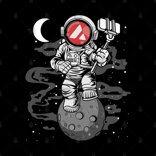 Astronaut Selfie Avalanche AVAX Coin To The Moon Crypto Token Cryptocurrency Wallet Birthday Gift For Men Women Kids by Thingking About