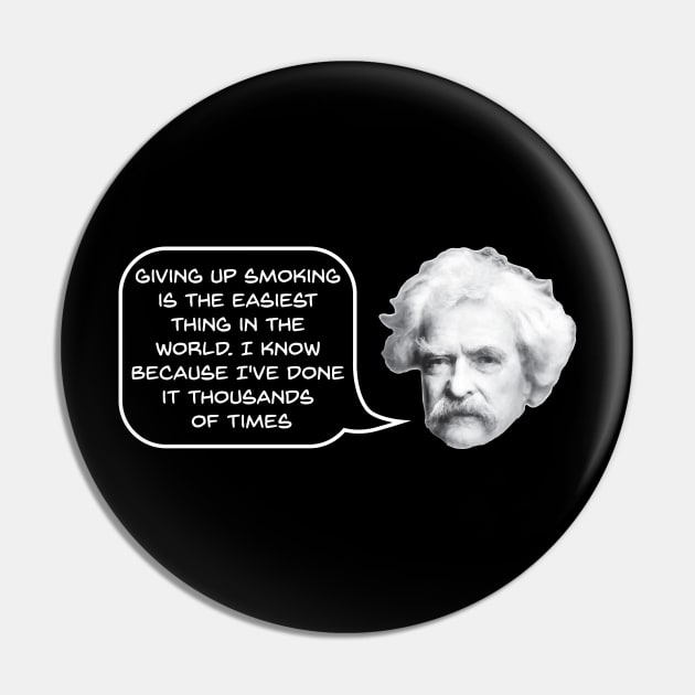 Mark Twain on Smoking Pin by jph