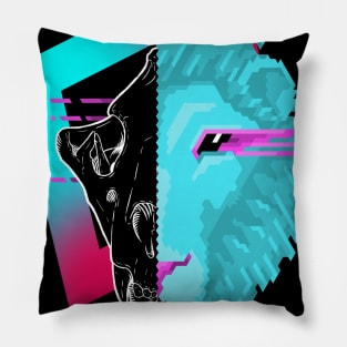 New Retro Wave Lion Skull Pixelart Pillow