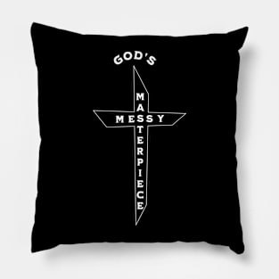 God's Messy Masterpiece White Cross, Unisex Christian Cotton T-Shirt, Stylish White Imagery, Trendy Spiritual Shirt, Christian Apparel, Comy, Soft Pillow