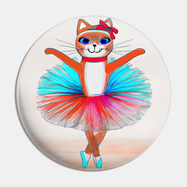 Cat Ballerina, Cat Dancer, Cute, Fun, Dance Cat Pin by 1FunLife