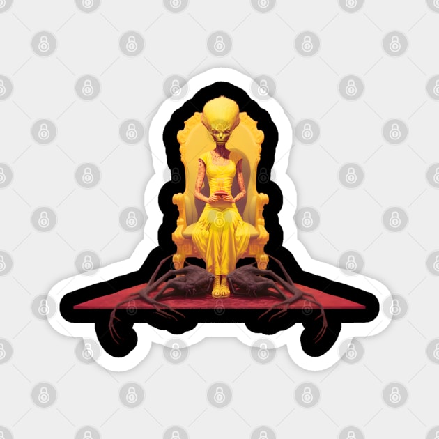 The Alien Queen in Yellow: Eldritch Monarch Magnet by AlienQueenApparel