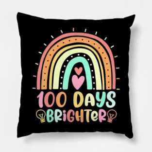 100 Days Rainbow Happy 100Th Day Of School Teacher Pillow