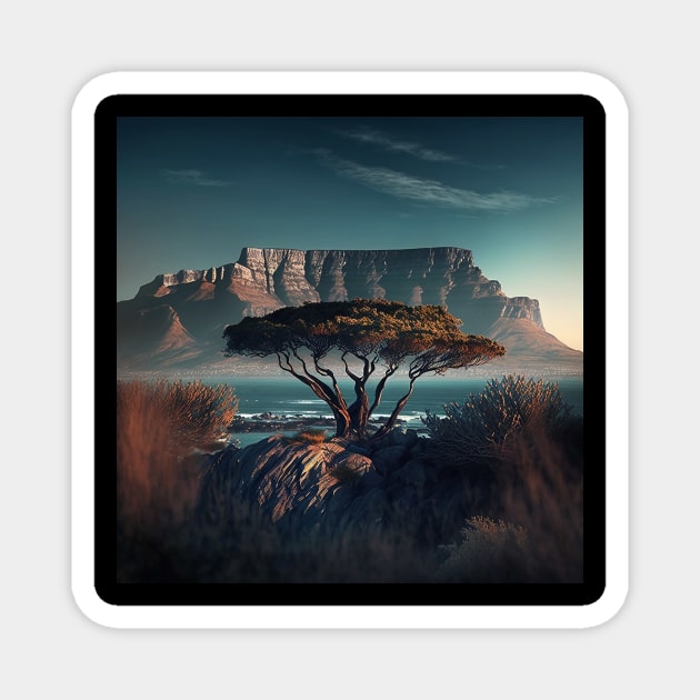 Stylised Table Mountain Magnet by CPT T's