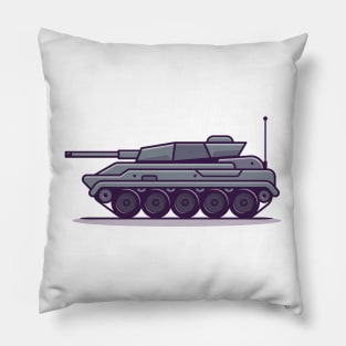 Tank Vehicle Cartoon Illustration Pillow