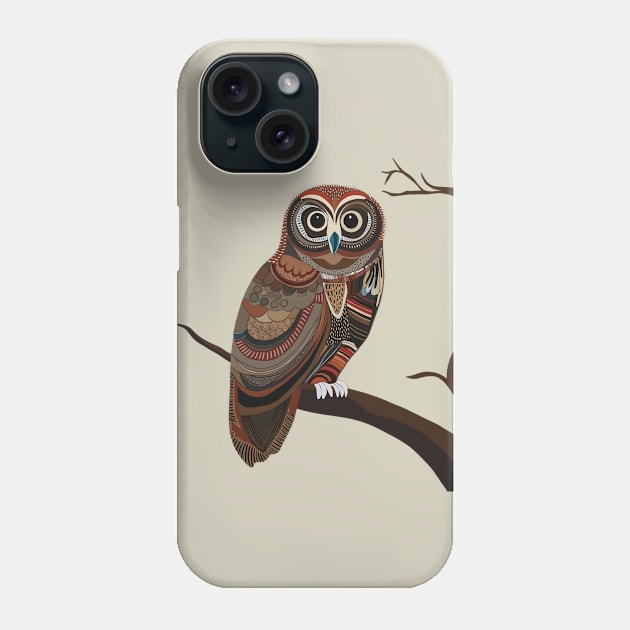 Earthy Patterned Owl Phone Case by Suneldesigns