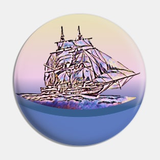 Ship at sea Pin