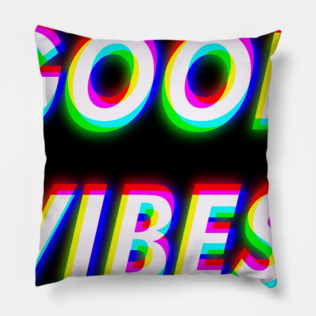 Good Vibes Only - Trippy & Cool Color Pillow by mangobanana