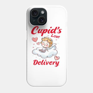 Cupid's Love Delivery: Pretty in Pink, Red, and Yellow - Adorable Cartoon for Valentine's Day Phone Case