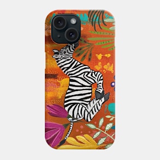 Zebra in the Rainbow Forest Phone Case