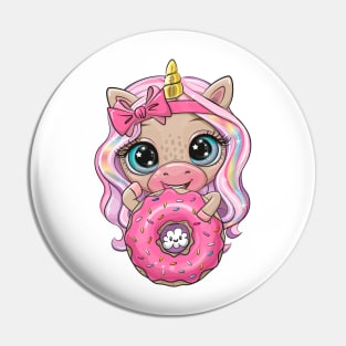 Unicorn with donut Pin