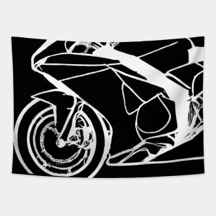 Outline Motorcycle Tapestry