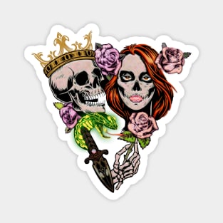 skeleton couple with roses Magnet