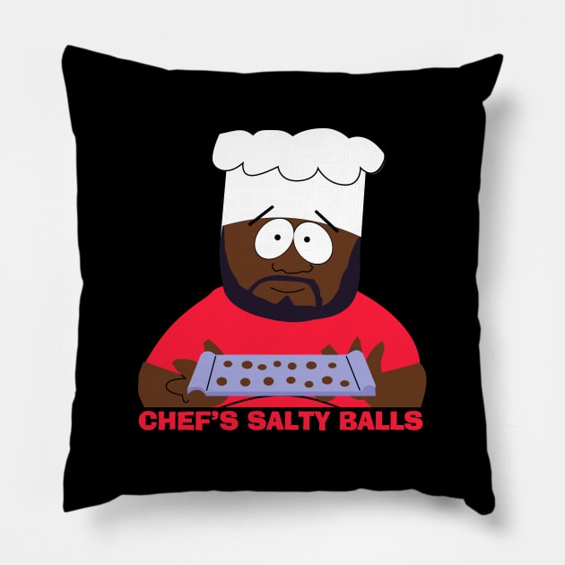 Chef's Chocolate Salty Balls Pillow by trimskol