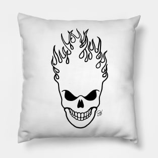 Skull on Fire Pillow