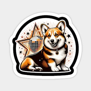 Corgi Disco Bunny Magnet