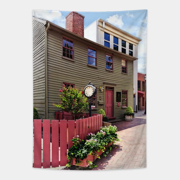 Annapolis MD - Clock by One State Circle Tapestry by SusanSavad