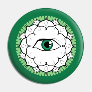 Green Eye Mandala Pin