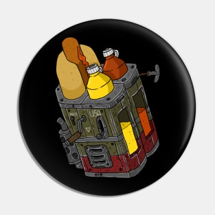 dieselpunk army hot dog with mustard and ketchup Pin