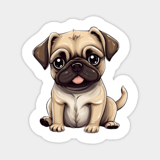 Cute Cartoon Pug Puppy Dog Magnet