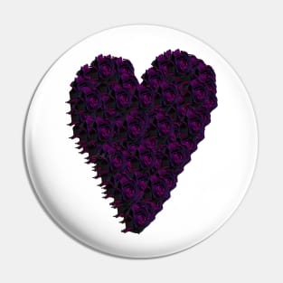 Purple Rose Heart Pin