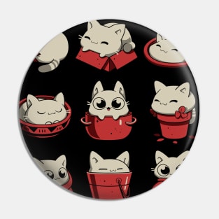 The Purrfect Fit - Funny White Cats Pin