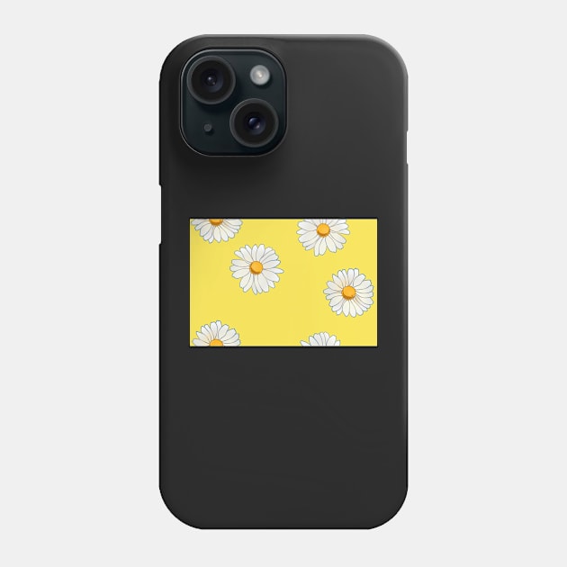 Daisies on yellow background Phone Case by FrostedSoSweet