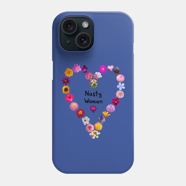 Floral Heart Feminism for Nasty Woman Grl Pwr Phone Case by ellenhenryart