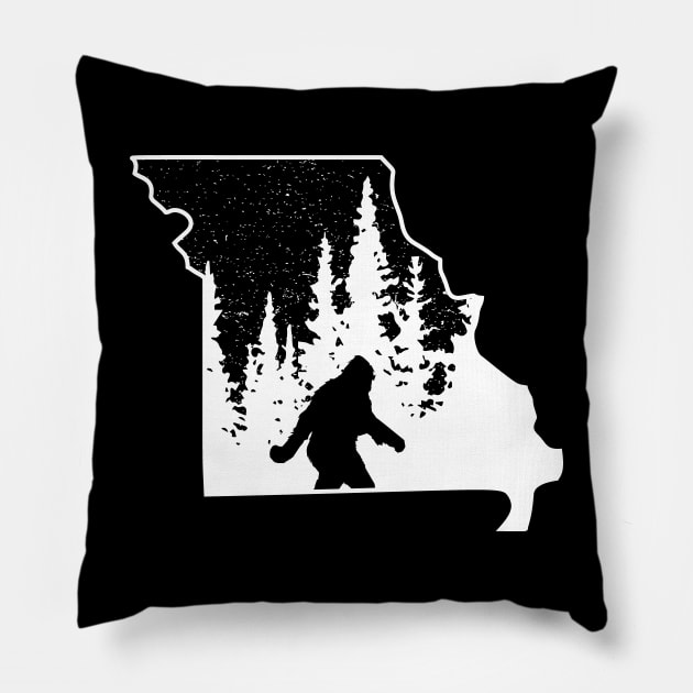 Missouri Bigfoot Gift Pillow by Tesszero