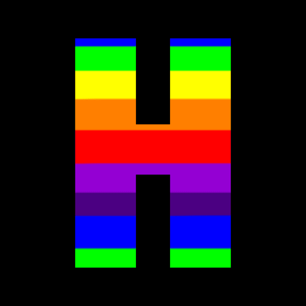 The Letter H in Rainbow Stripes by ArtticArlo