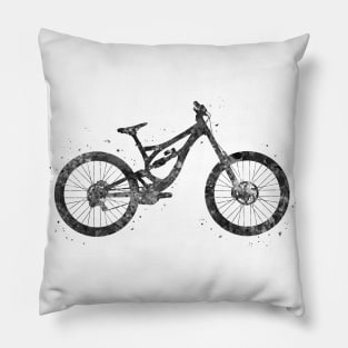 Downhill mountain bike black and white Pillow